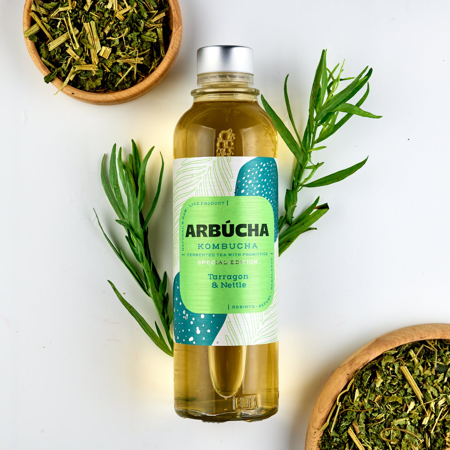Arbucha Tarragon & Nettle Kombucha Glass bottle 330ml