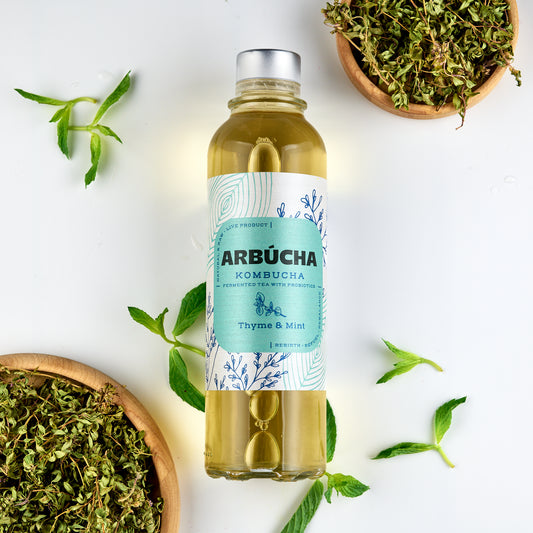 Arbucha Thyme & Mint Kombucha Glass bottle 330ml